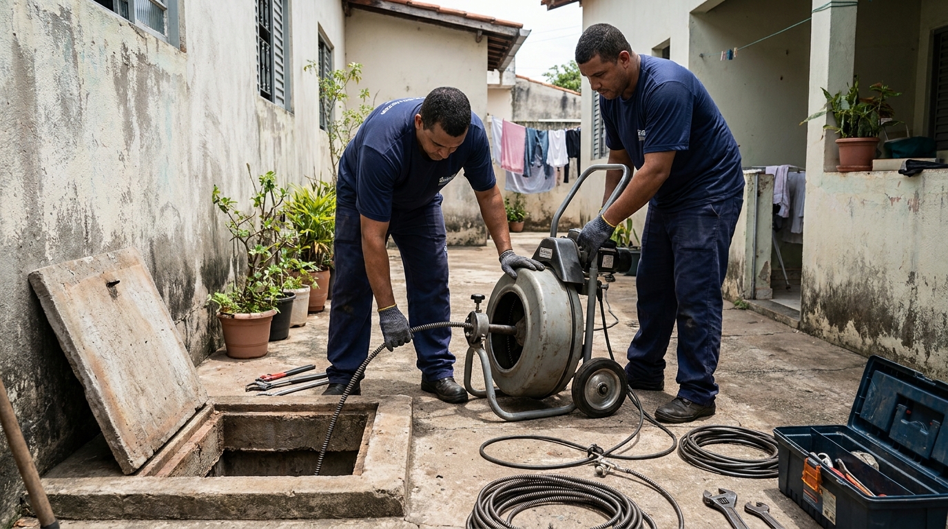 Desentupimento de Coluna Sanitária em São José do Rio Preto‑SP